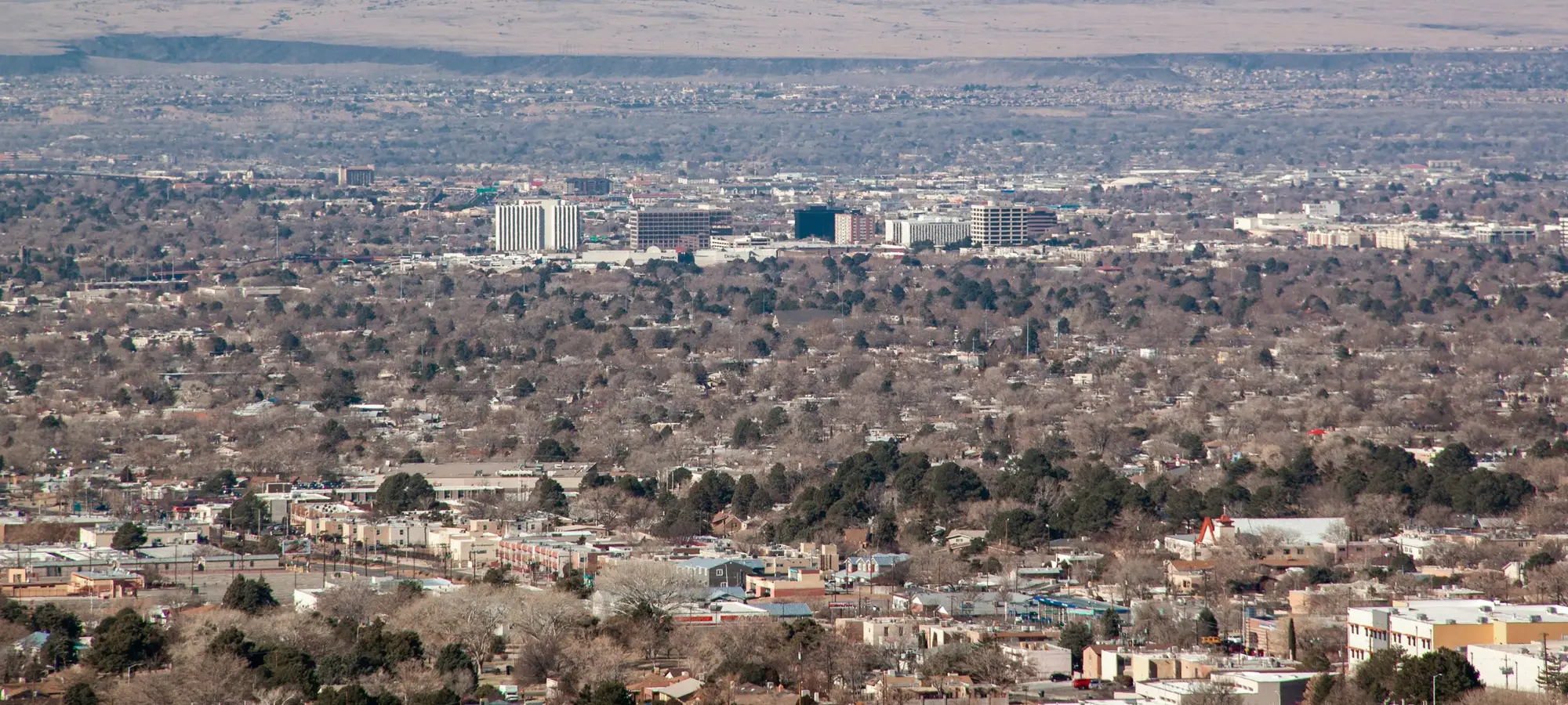 Albuquerque and the surrounding mesa