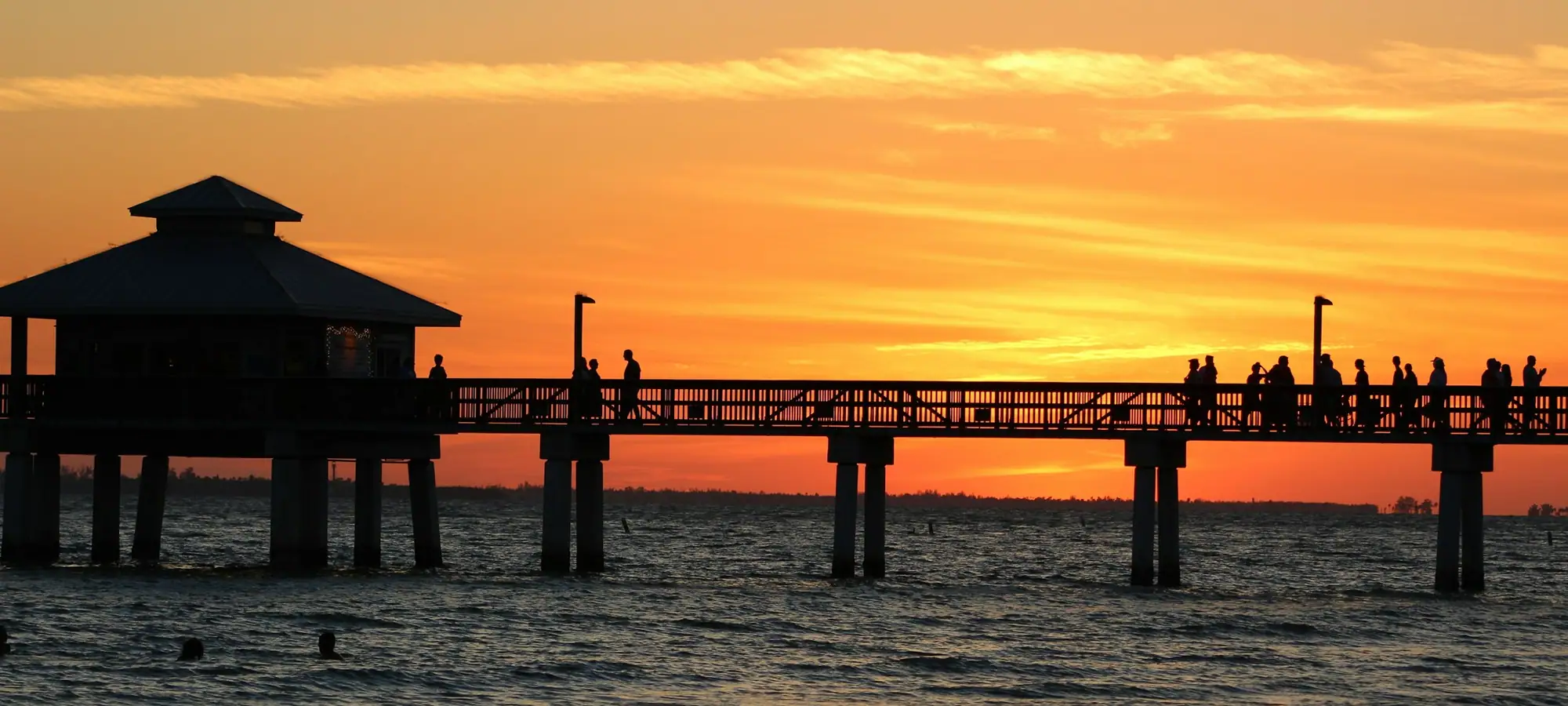 Pier at sunset in Fort Myers, Florida