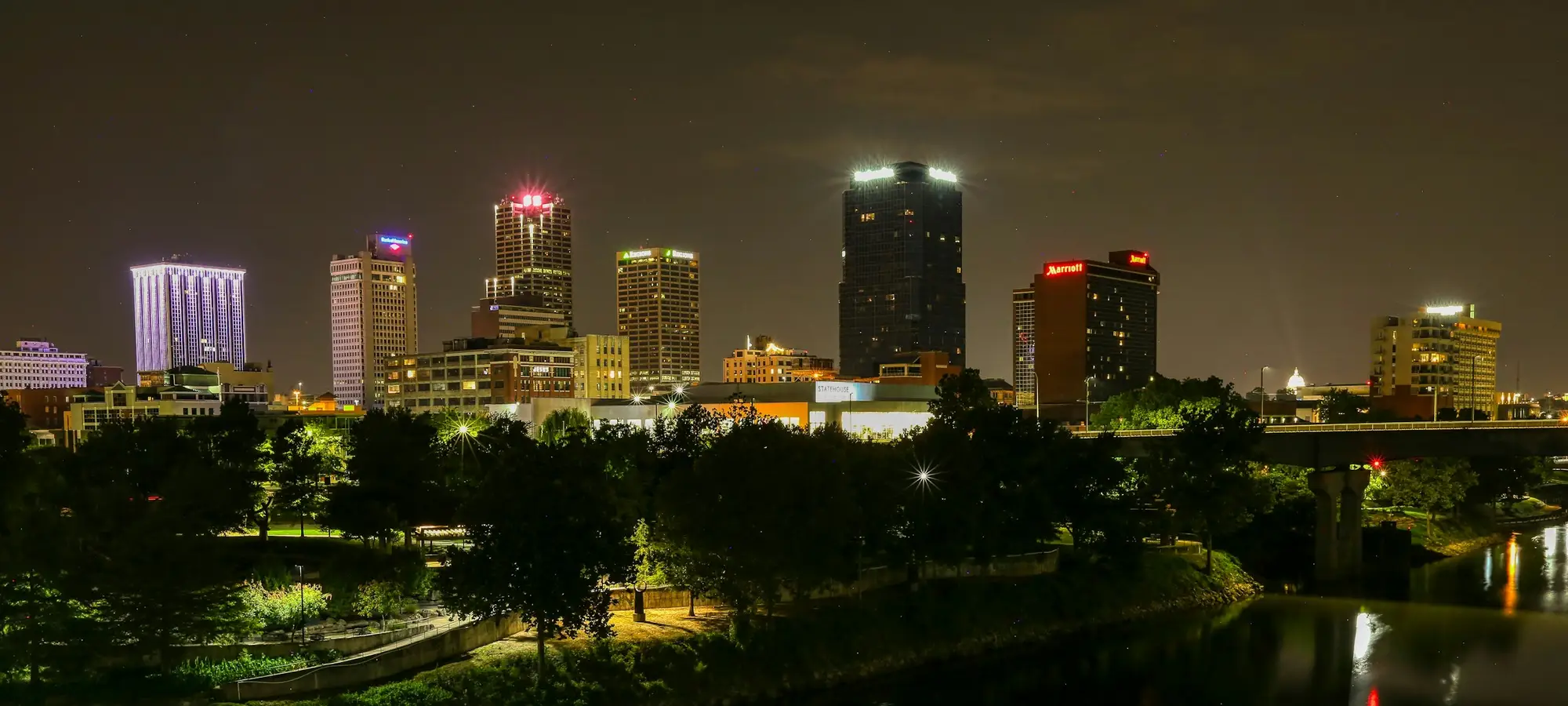 Little Rock skyline at night
