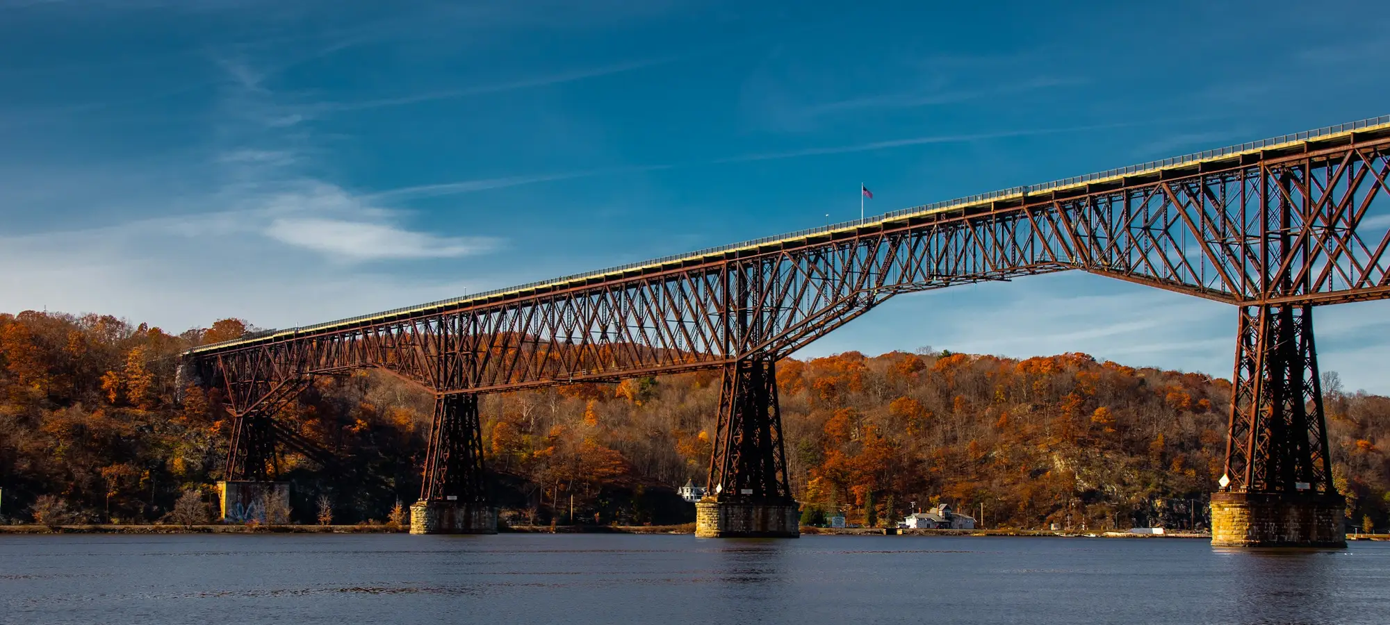 Walkway Over the Hudson at Poughkeepsie in autumn
