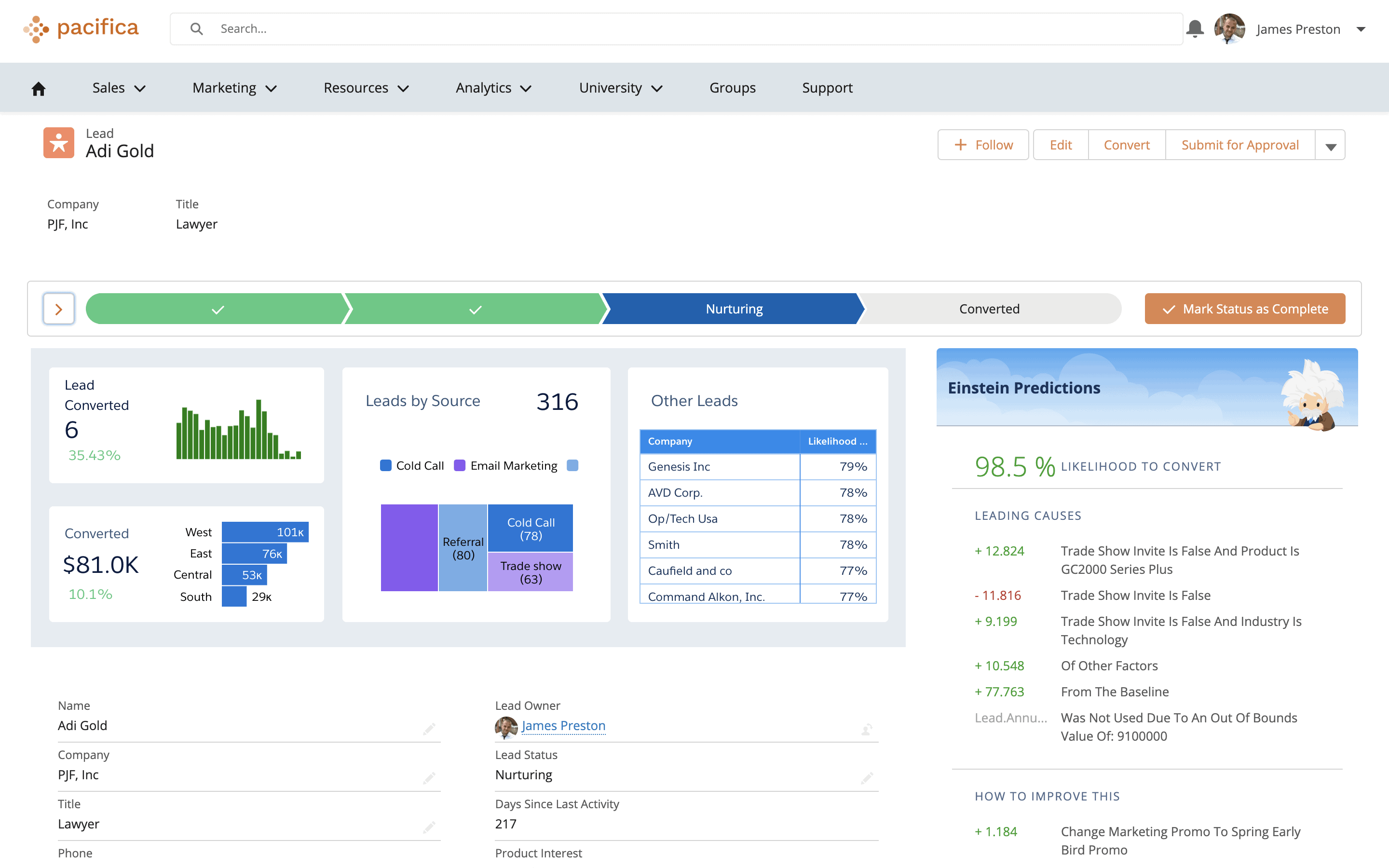 Sales_Cloud_Einstein_Discovery Saleforce screenshot